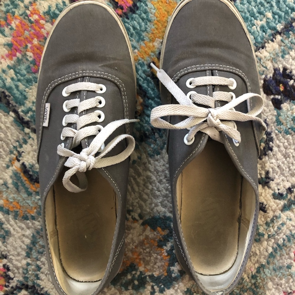 Gray VANS with White Laces
